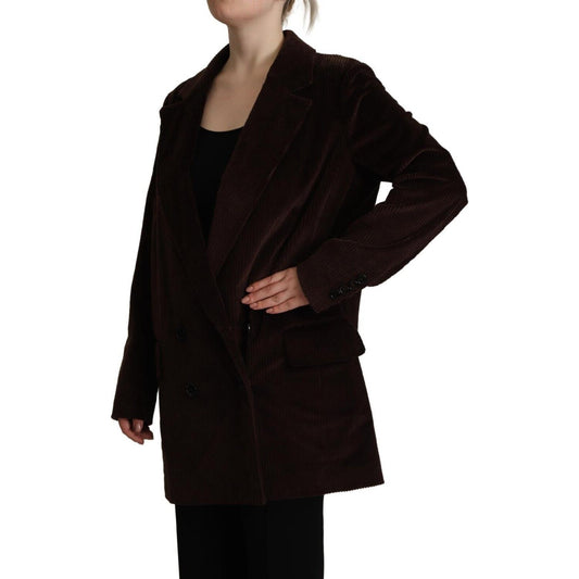 Elegant Burgundy Double-Breasted Trench Coat