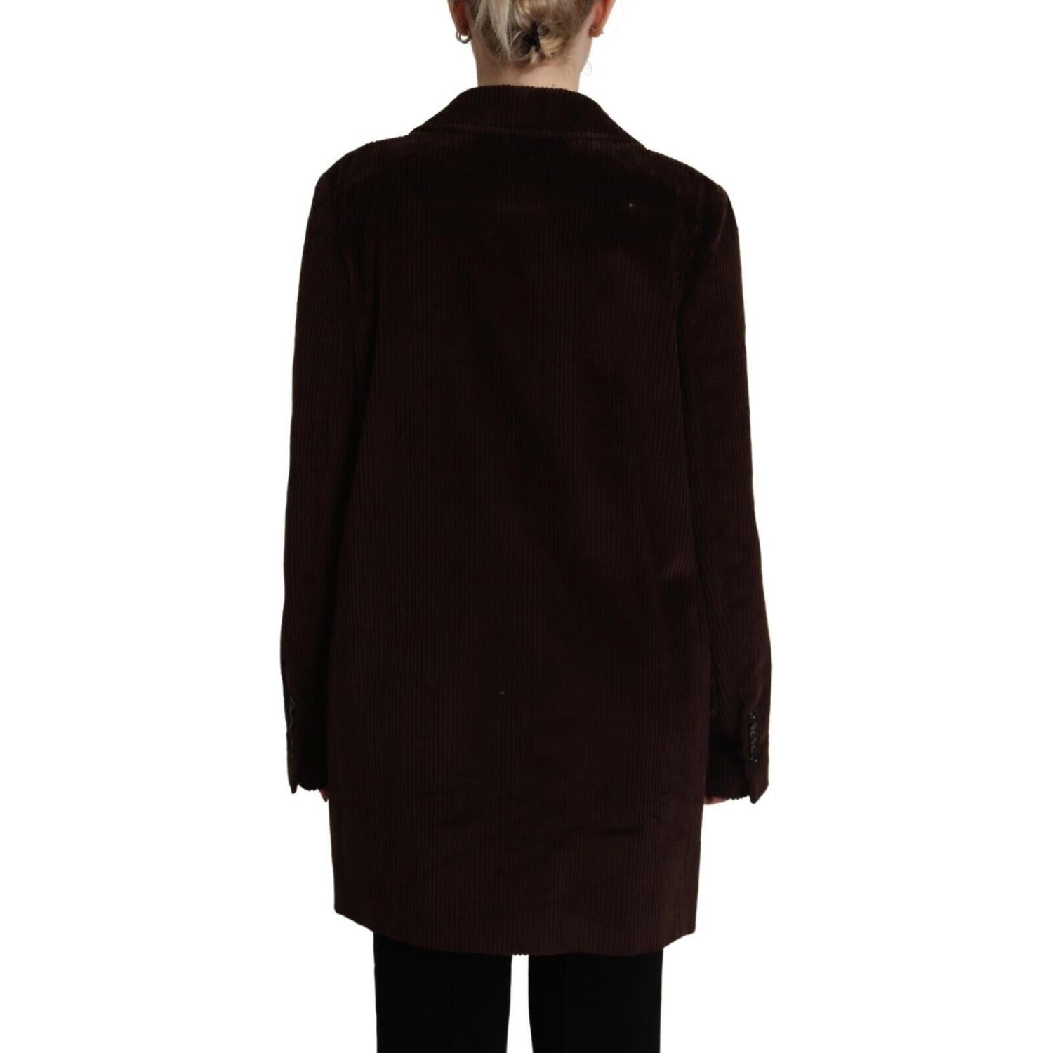 Dolce & Gabbana Bordeaux Corduroy Cotton Blazer Oversized Jacket