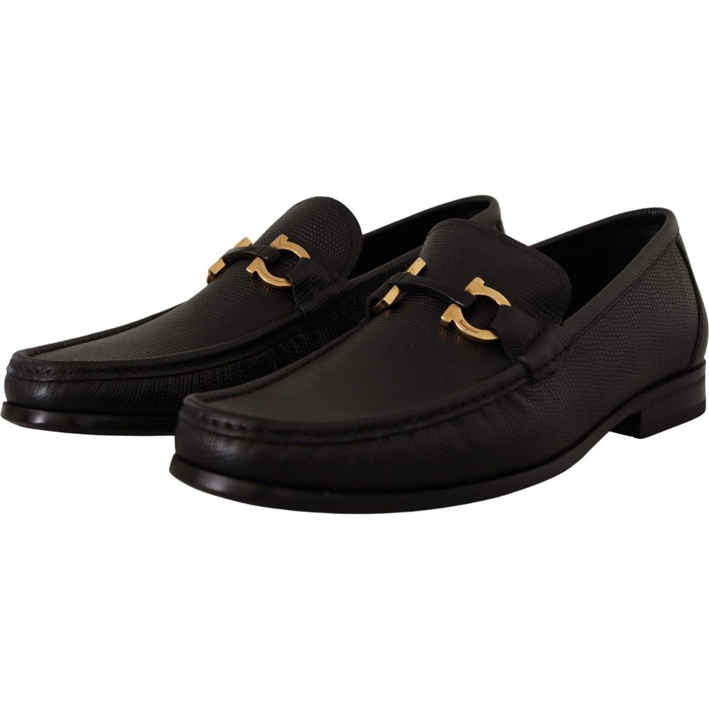 Salvatore Ferragamo Elegant Black Calf Leather Loafers Dress Shoes Salvatore Ferragamo