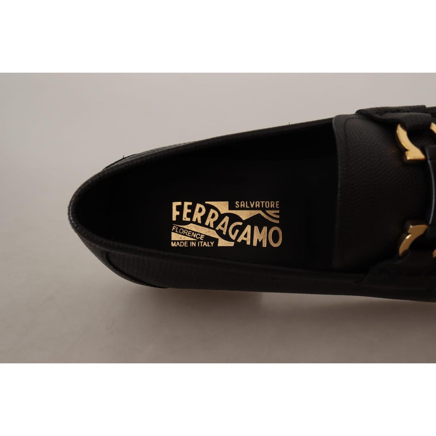 Salvatore Ferragamo Elegant Black Calf Leather Loafers Dress Shoes Salvatore Ferragamo