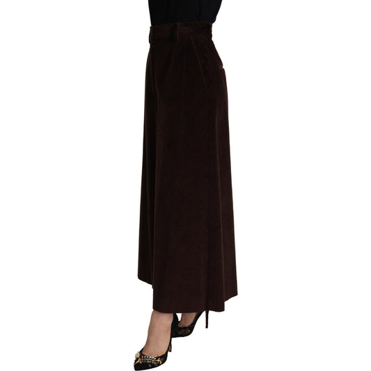 Chic Bordeaux High-Waisted Corduroy Pants