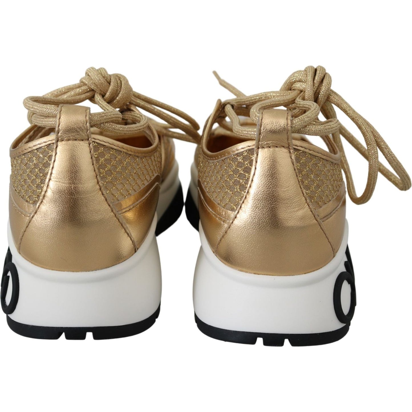 Golden Glamour Mesh Leather Sneakers