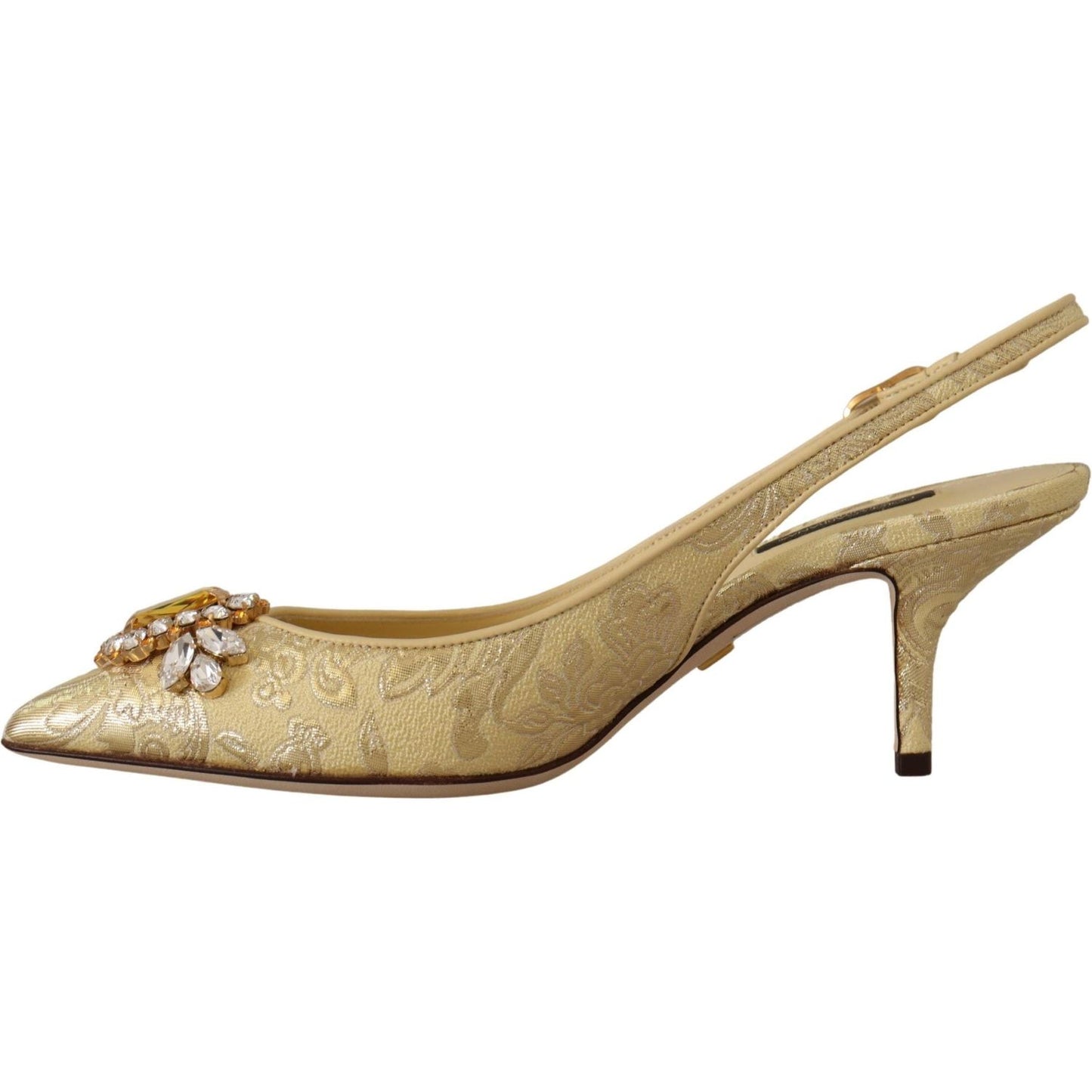 Dolce & Gabbana Gleaming Gold Crystal Slingback Heels Dolce & Gabbana