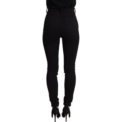 Dolce & Gabbana Black High Waist Skinny Slim Fit Pants