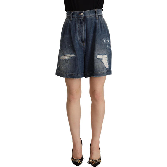 Dolce & Gabbana Chic High-Waisted Distressed Bermuda Shorts Dolce & Gabbana