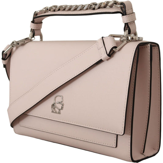 Karl Lagerfeld Mauve Elegance Leather Shoulder Bag Karl Lagerfeld