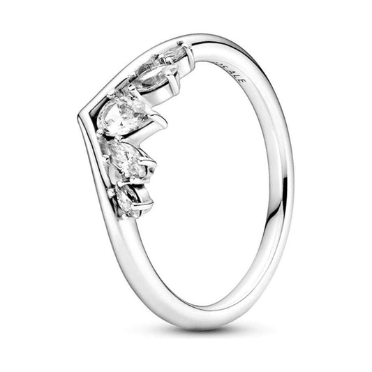 PANDORA JEWELS Mod. WISHBONE TIARA SPARKLING - RING - Size 50 DESIGNER FASHION JEWELLERY PANDORA