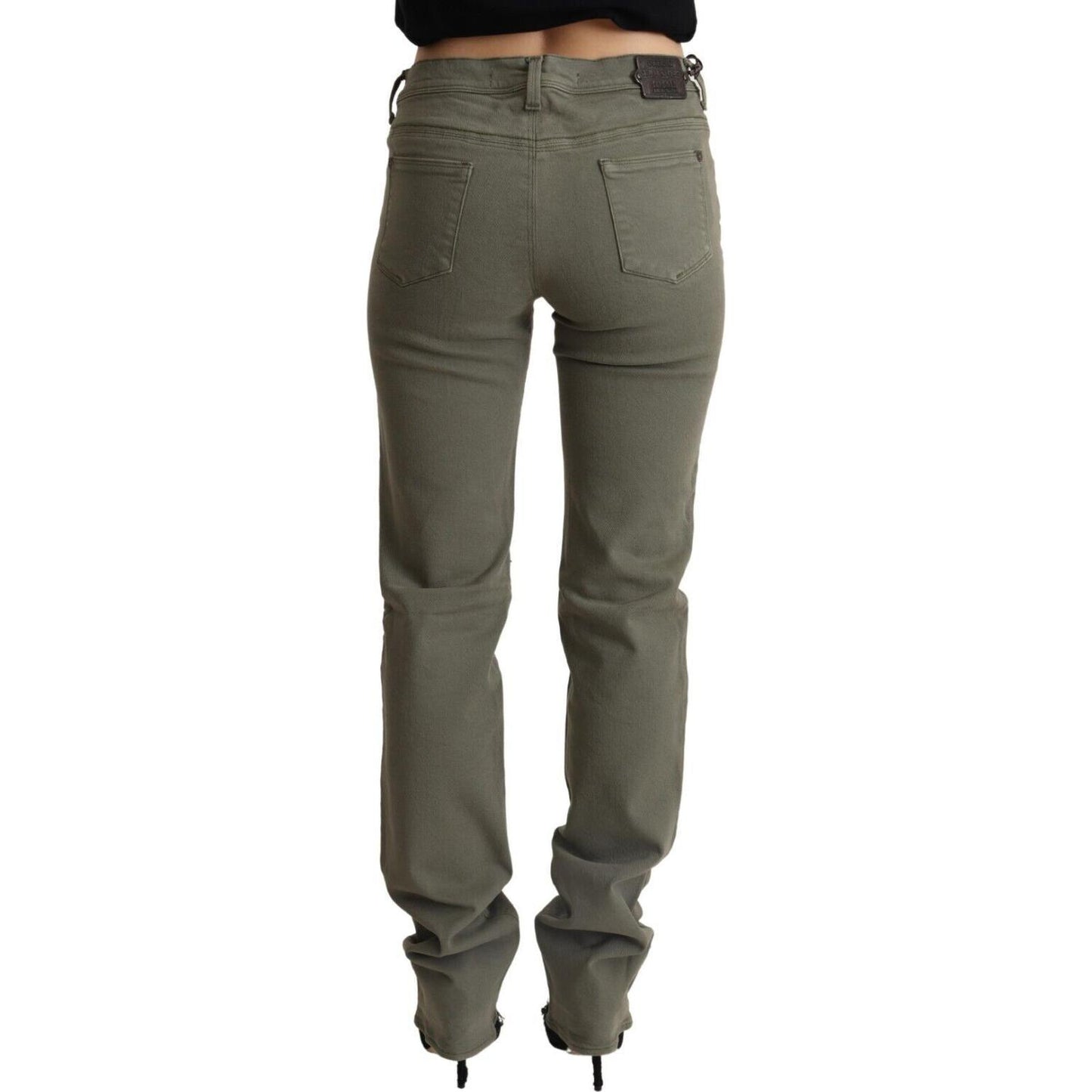 Ermanno Scervino Chic Grey Low Waist Skinny Jeans Ermanno Scervino