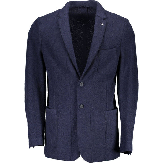 Gant Blue Wool Men Jacket Gant