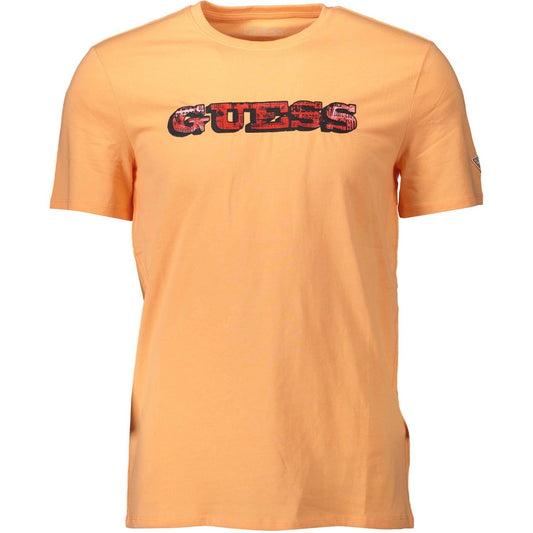 Guess Jeans Chic Orange Slim Fit Logo Tee Guess Jeans