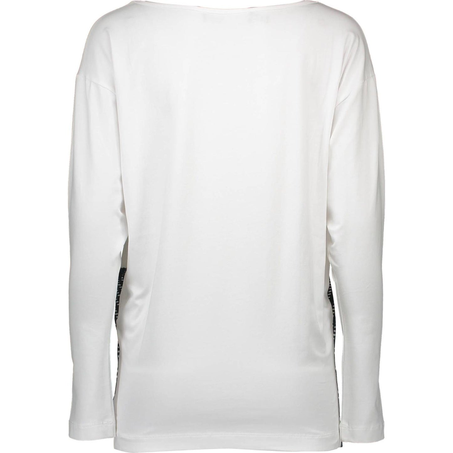 Love Moschino Elegant White Boat Neck Logo Tee Love Moschino