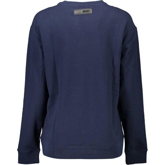 Plein Sport Sleek Blue Long-Sleeved Sweatshirt with Logo Plein Sport