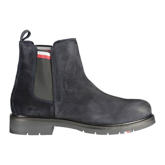 Tommy Hilfiger Blue Leather Men Boot Tommy Hilfiger