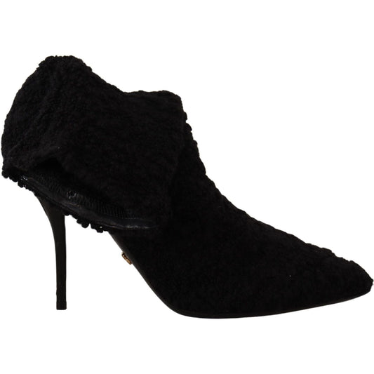 Dolce & Gabbana Elegant Black Mid-Calf Viscose Boots Dolce & Gabbana