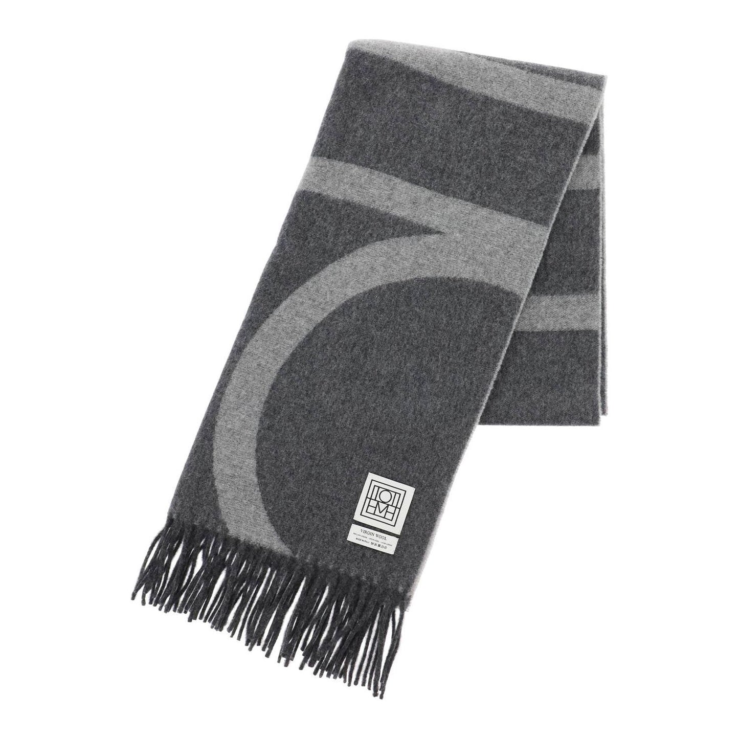 Toteme monogram jacquard wool scarf Scarves Hats & Gloves Toteme