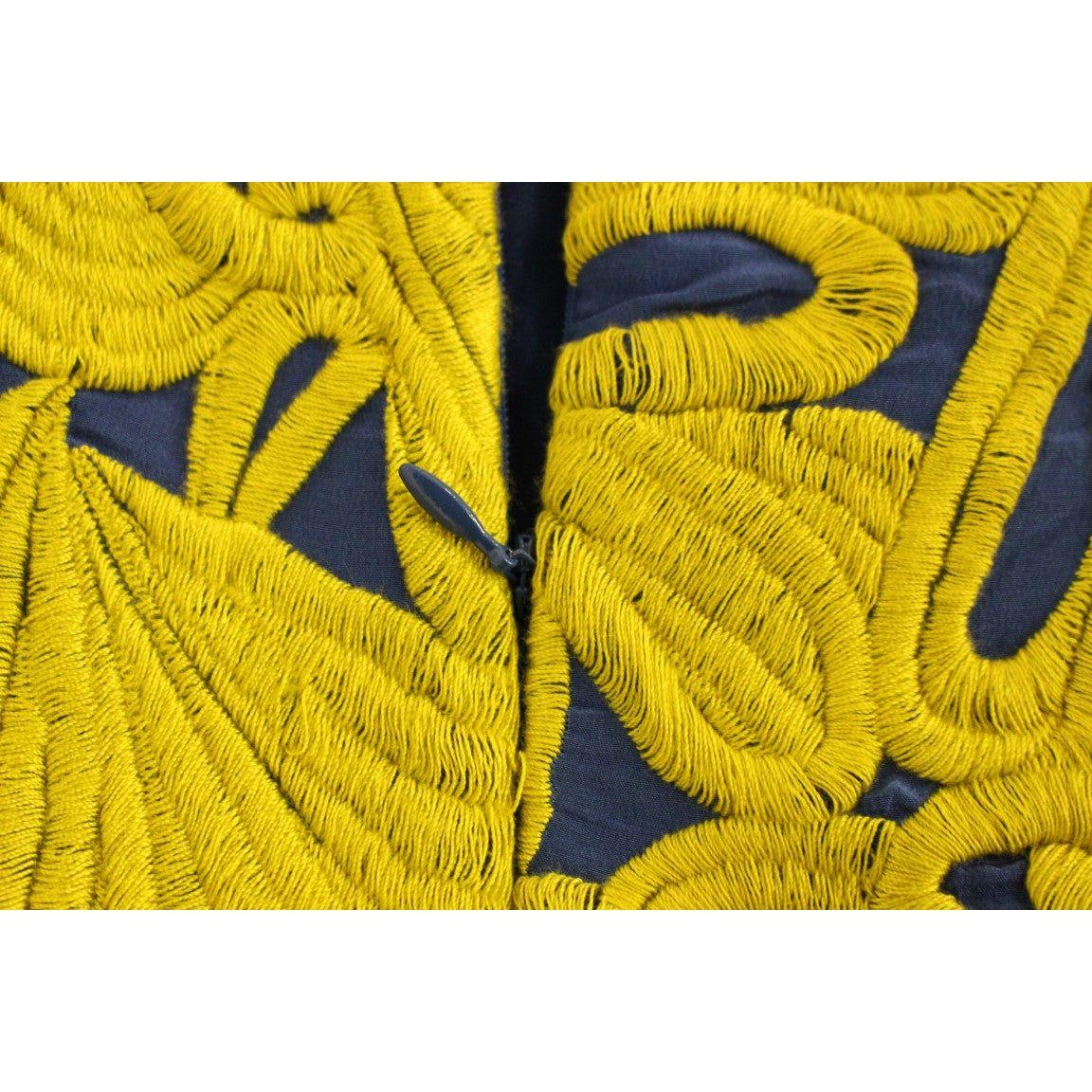 Sachin & Babi Blue Yellow Strapless Bubble Mini Shift Dress