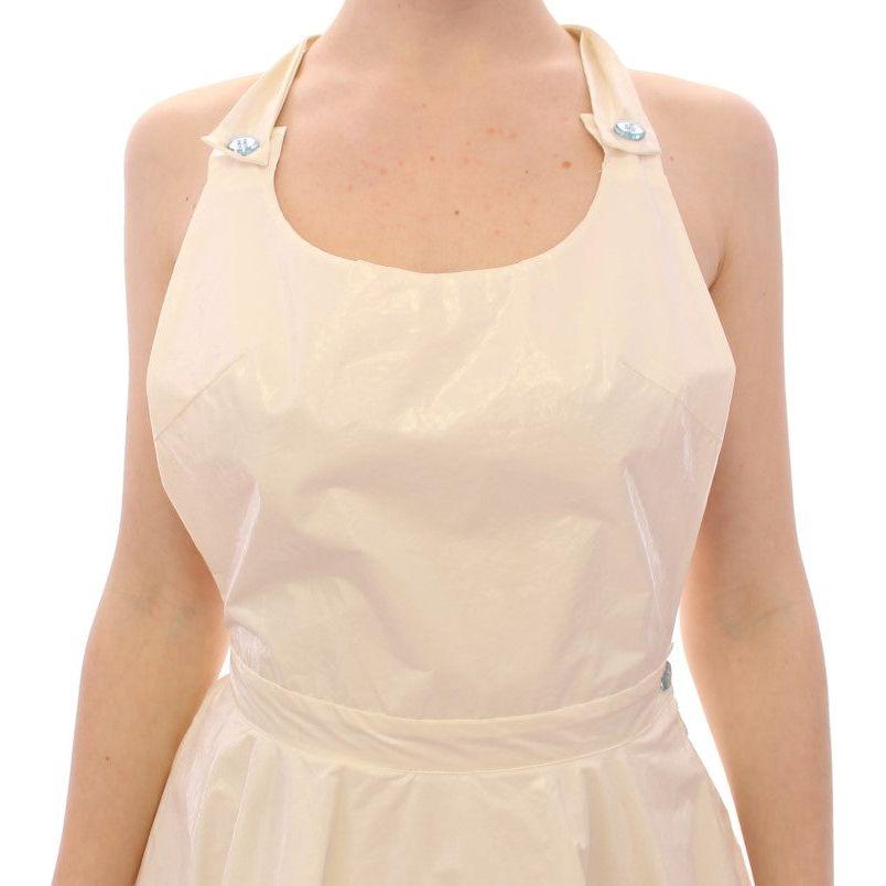 Licia Florio Elegant White Tea Halterneck Dress Licia Florio