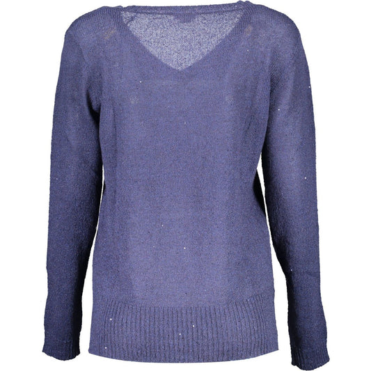 U.S. POLO ASSN. Chic V-Neck Logo Sweater in Blue U.S. POLO ASSN.