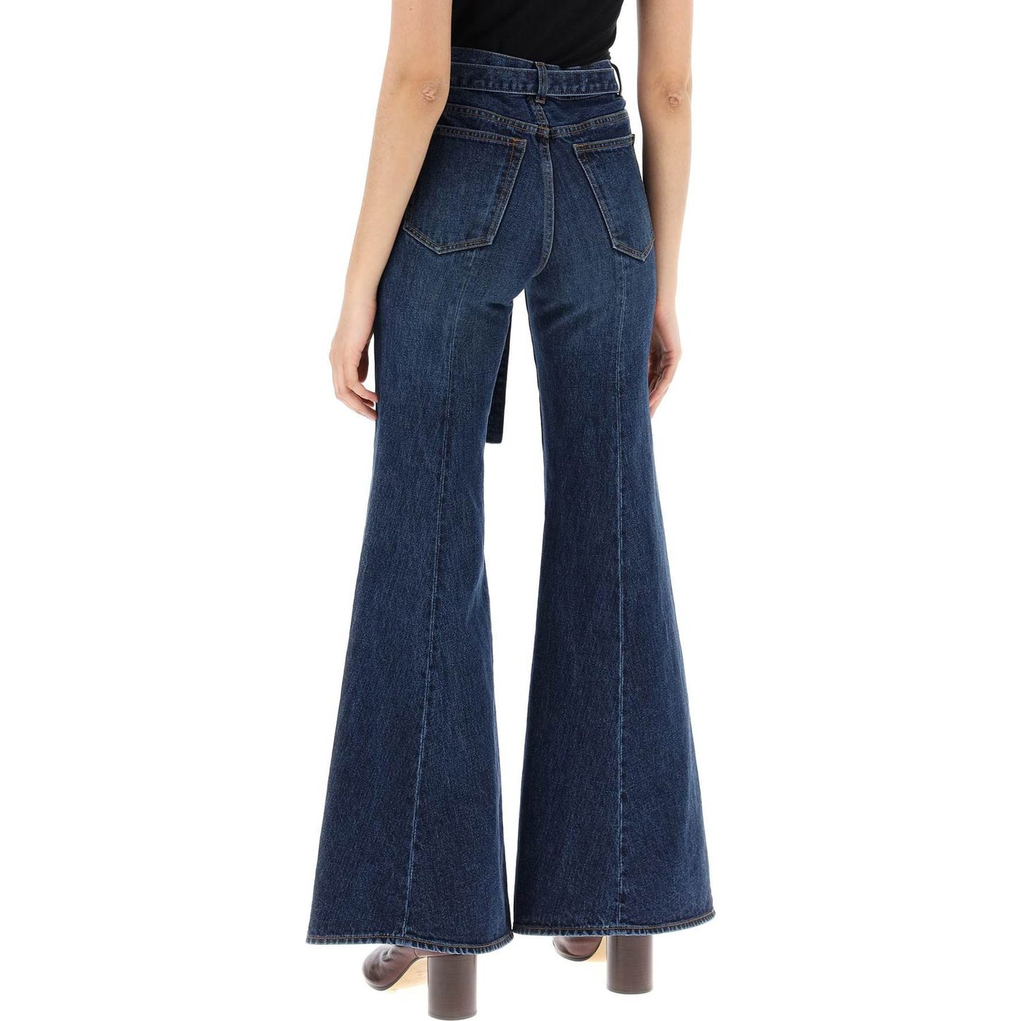 Sacai boot cut jeans with matching belt Jeans Sacai