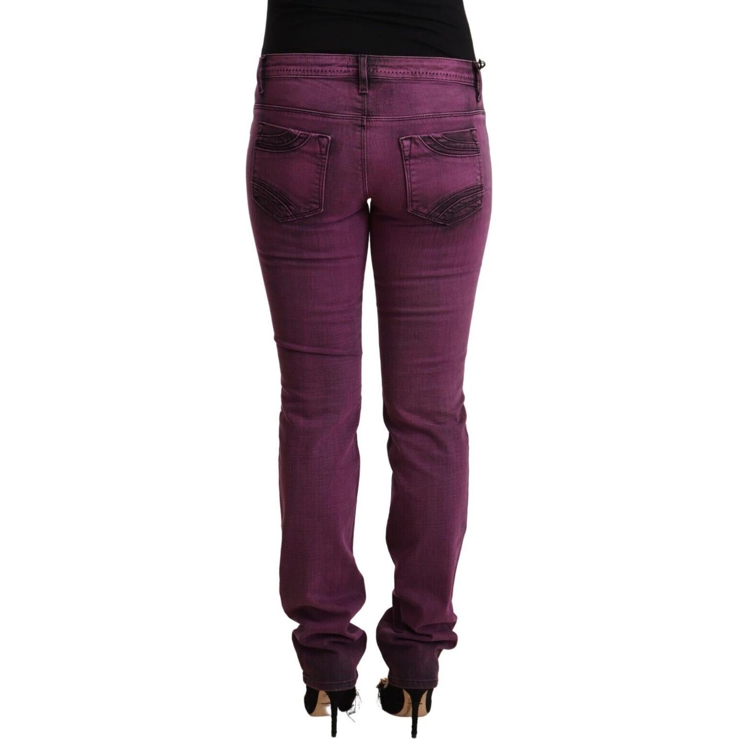 Costume National Purple Cotton Stretch Slim Fit Denim Jeans