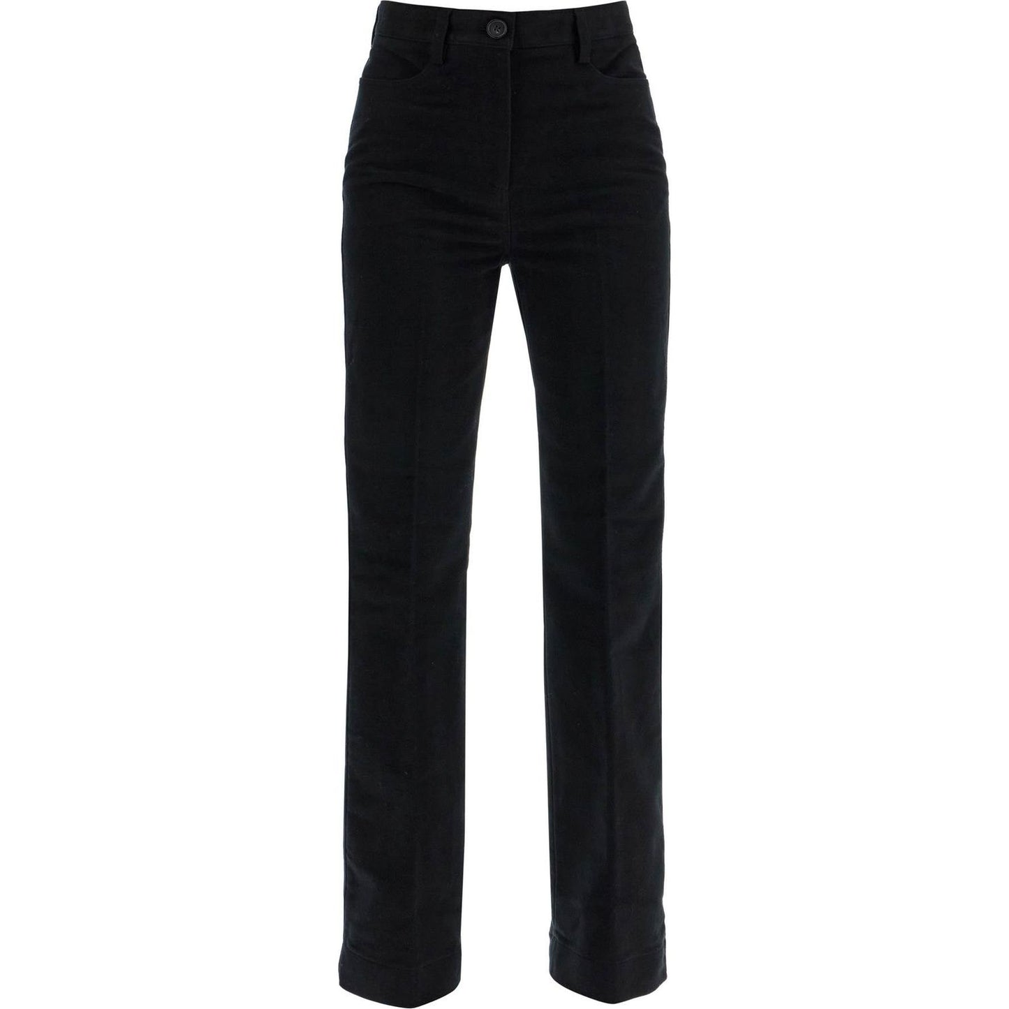 Toteme high-waisted flared pants in black organic cotton Trousers Toteme