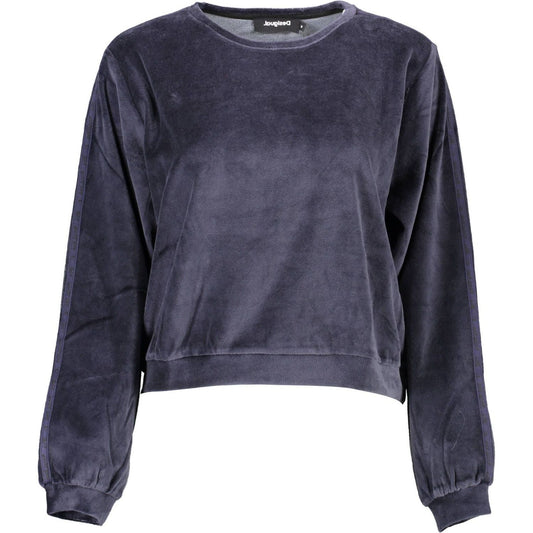 Desigual Chic Blue Long-Sleeved Round Neck Top Desigual