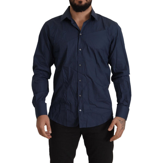 Elegant Slim Fit Blue Martini Dress Shirt