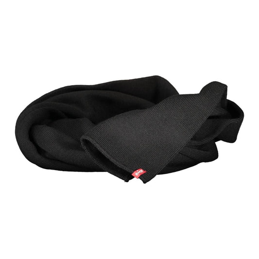 Levi's Chic Black Acrylic Logo Scarf for Men Levi's