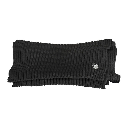 U.S. POLO ASSN. Elegant Wool-Cashmere Blend Black Scarf U.S. POLO ASSN.