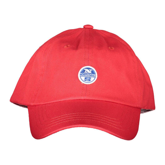 Elegant Red Cotton Cap with Logo Visor