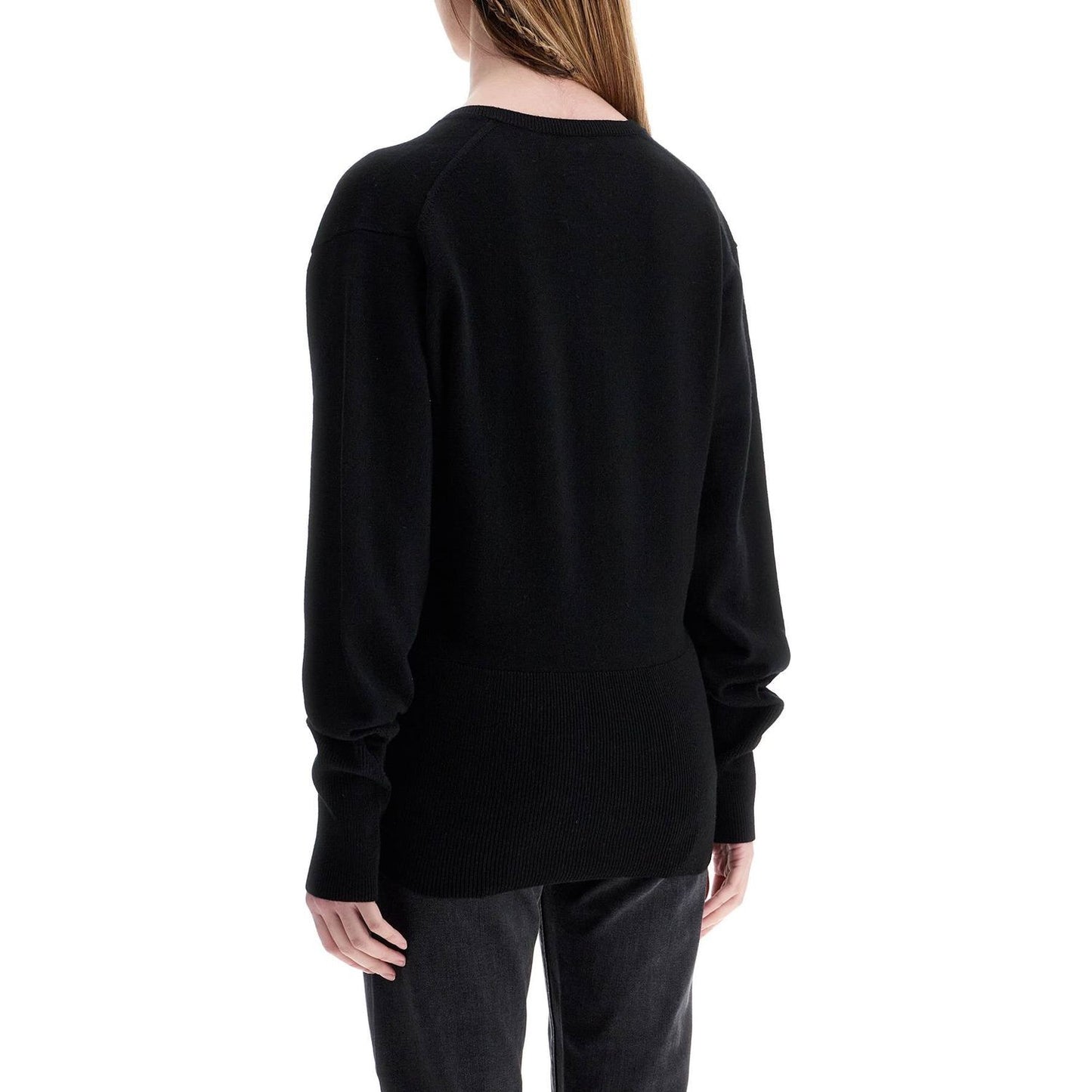 Toteme rws wool black sweater with deep v-neck Knitwear Toteme