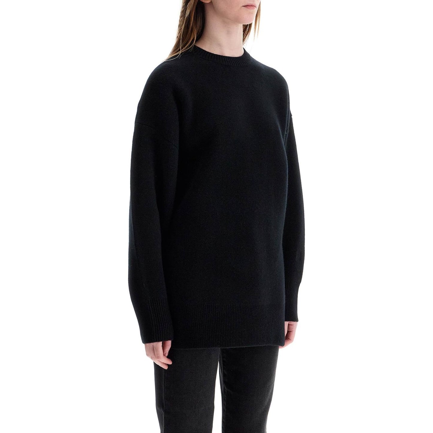 Toteme oversized black wool and cashmere sweater Knitwear Toteme