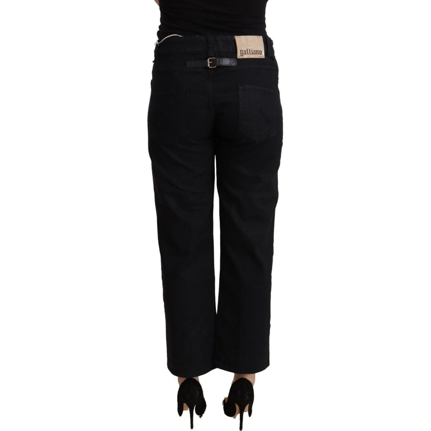 John Galliano Elegant High Waist Cropped Jeans John Galliano