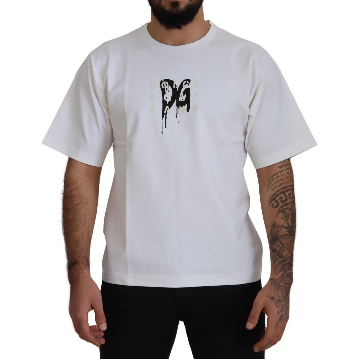 Dolce & Gabbana Timeless White Logo Crewneck Tee Dolce & Gabbana