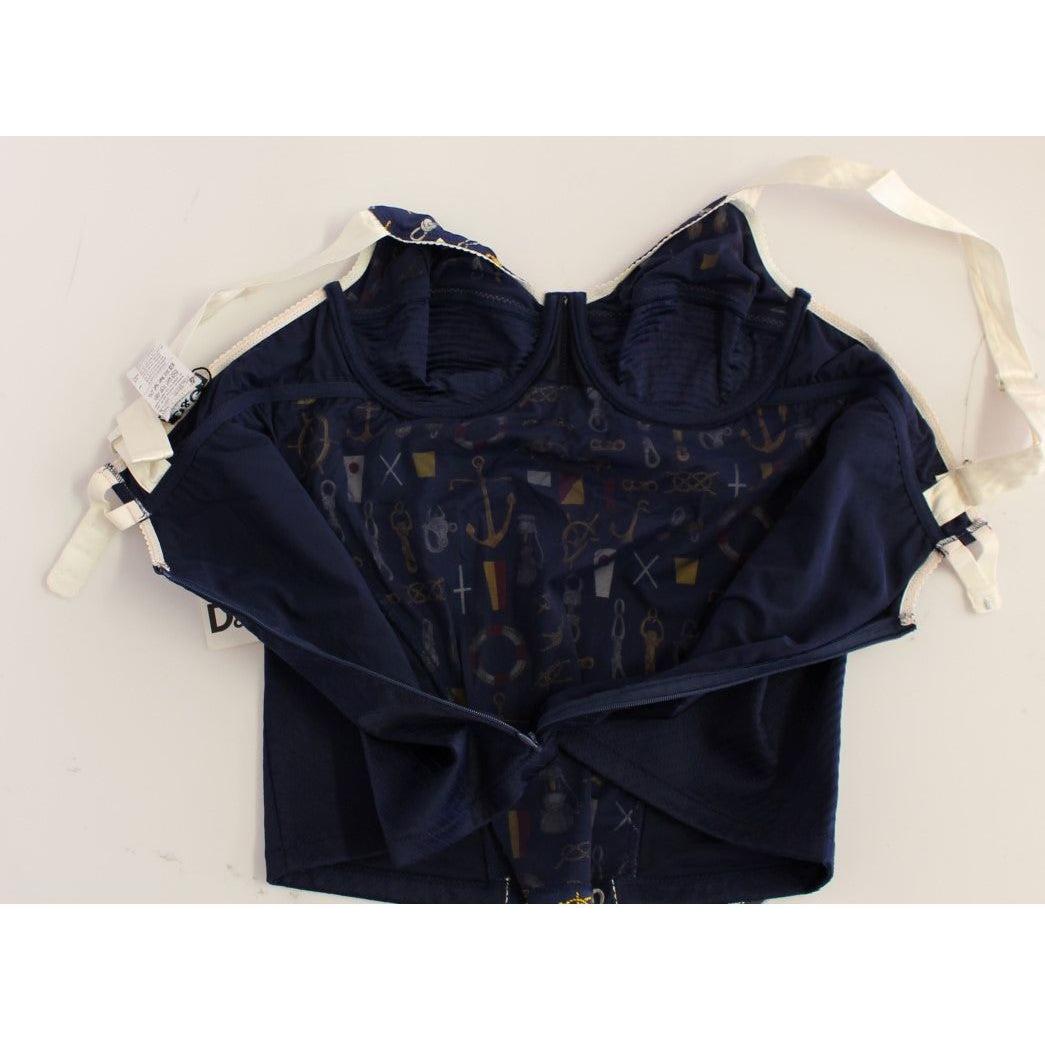 Dolce & Gabbana Blue Sailor Motive Tank Top