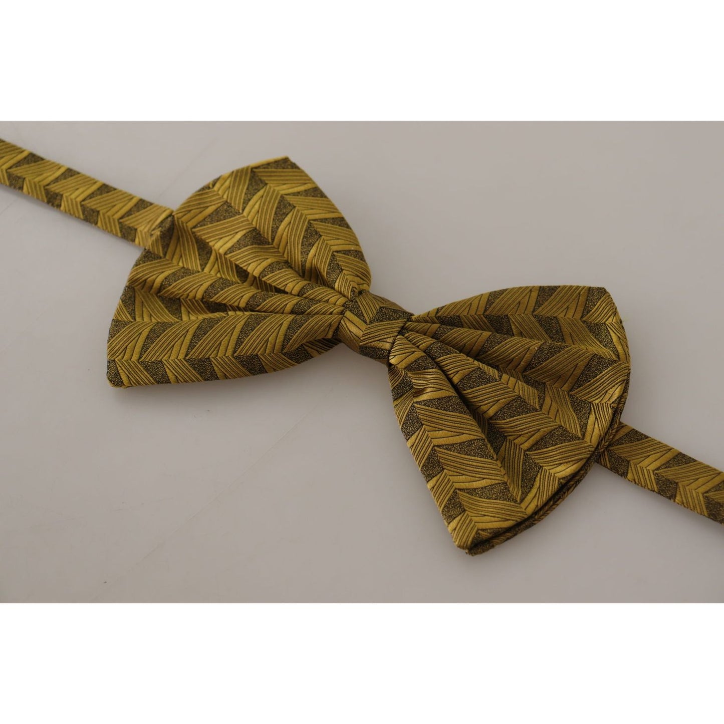 Dolce & Gabbana Elegant Gold Silk Bow Tie Dolce & Gabbana