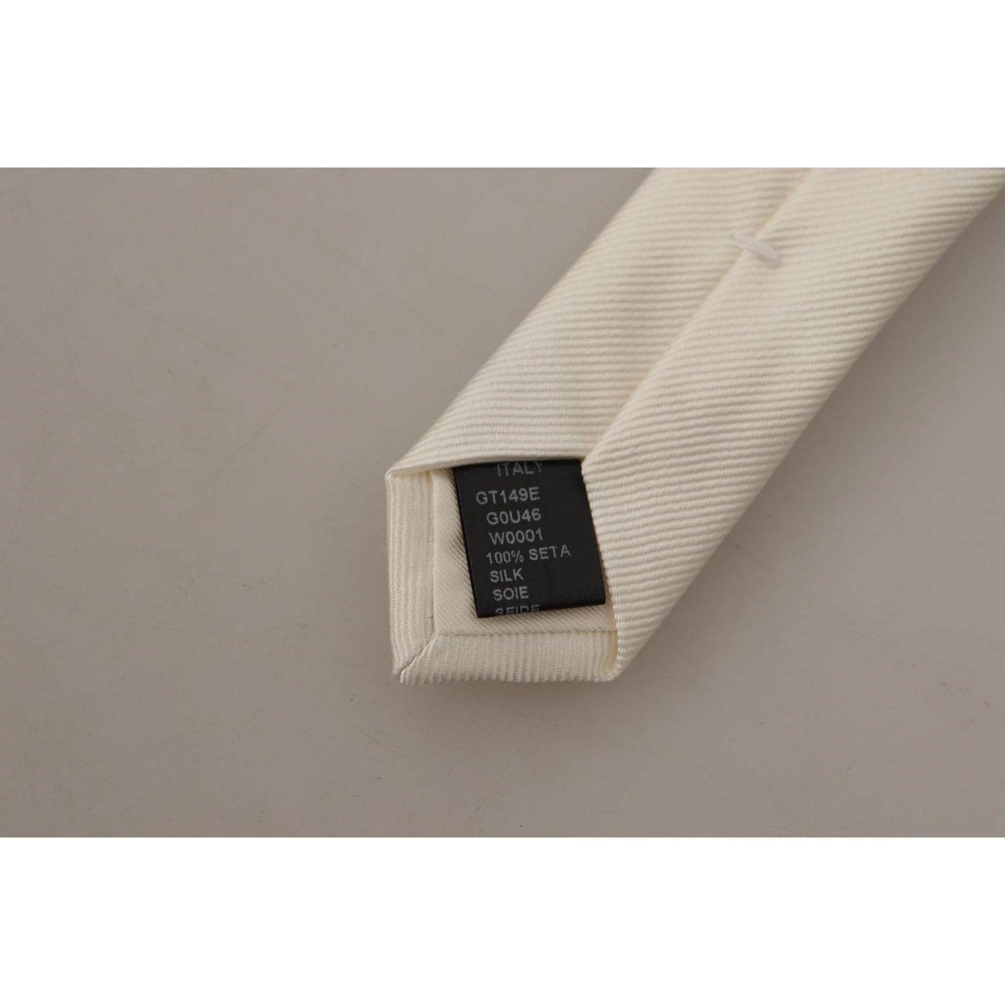 Dolce & Gabbana Elegant White Silk Men's Tie Dolce & Gabbana