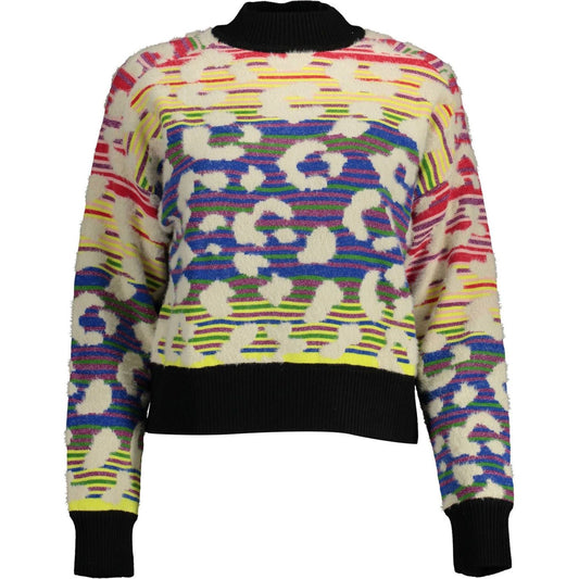 Desigual Chic Blue Contrasting Details Sweater Desigual