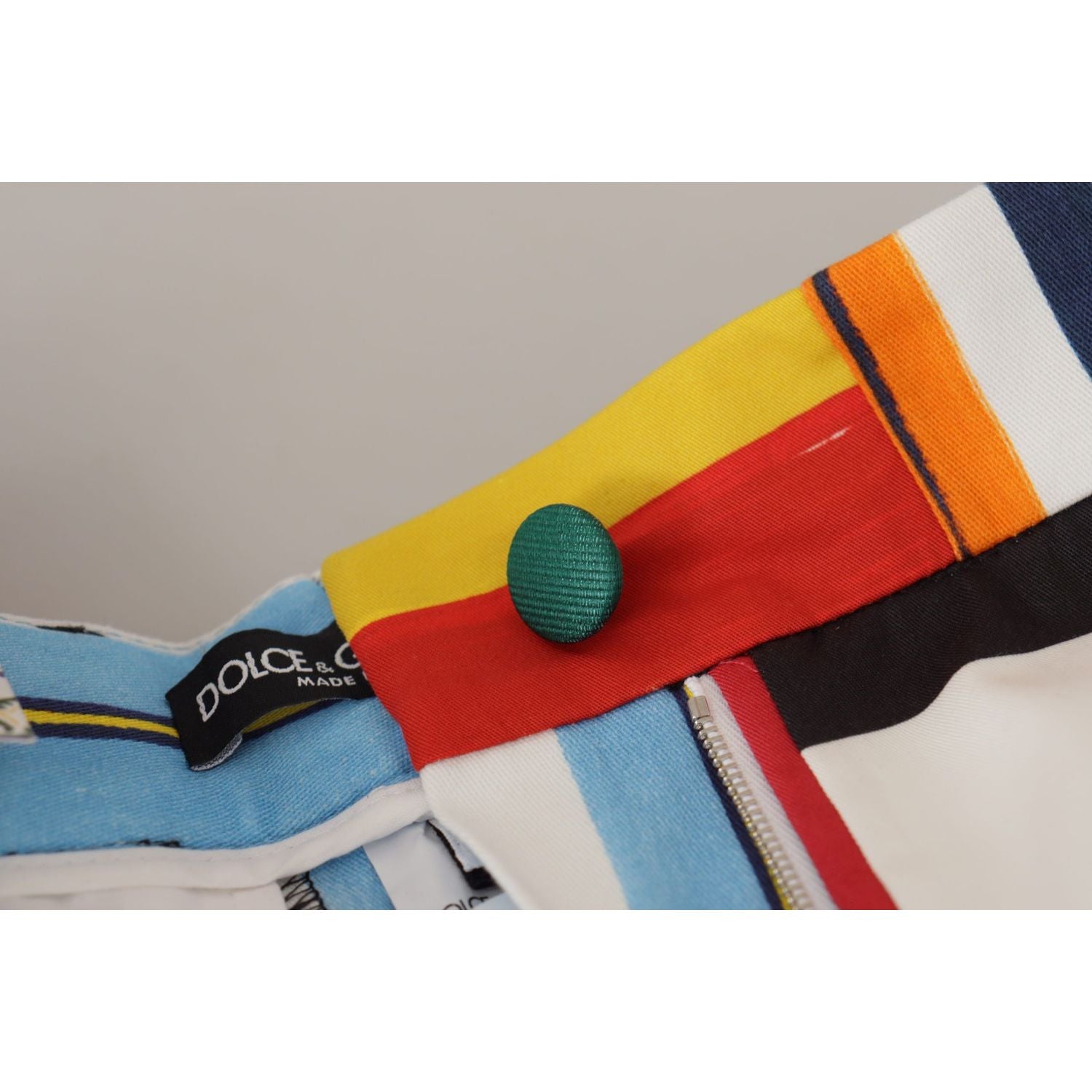 Dolce & Gabbana Multicolor Striped High Waist Cotton Pants
