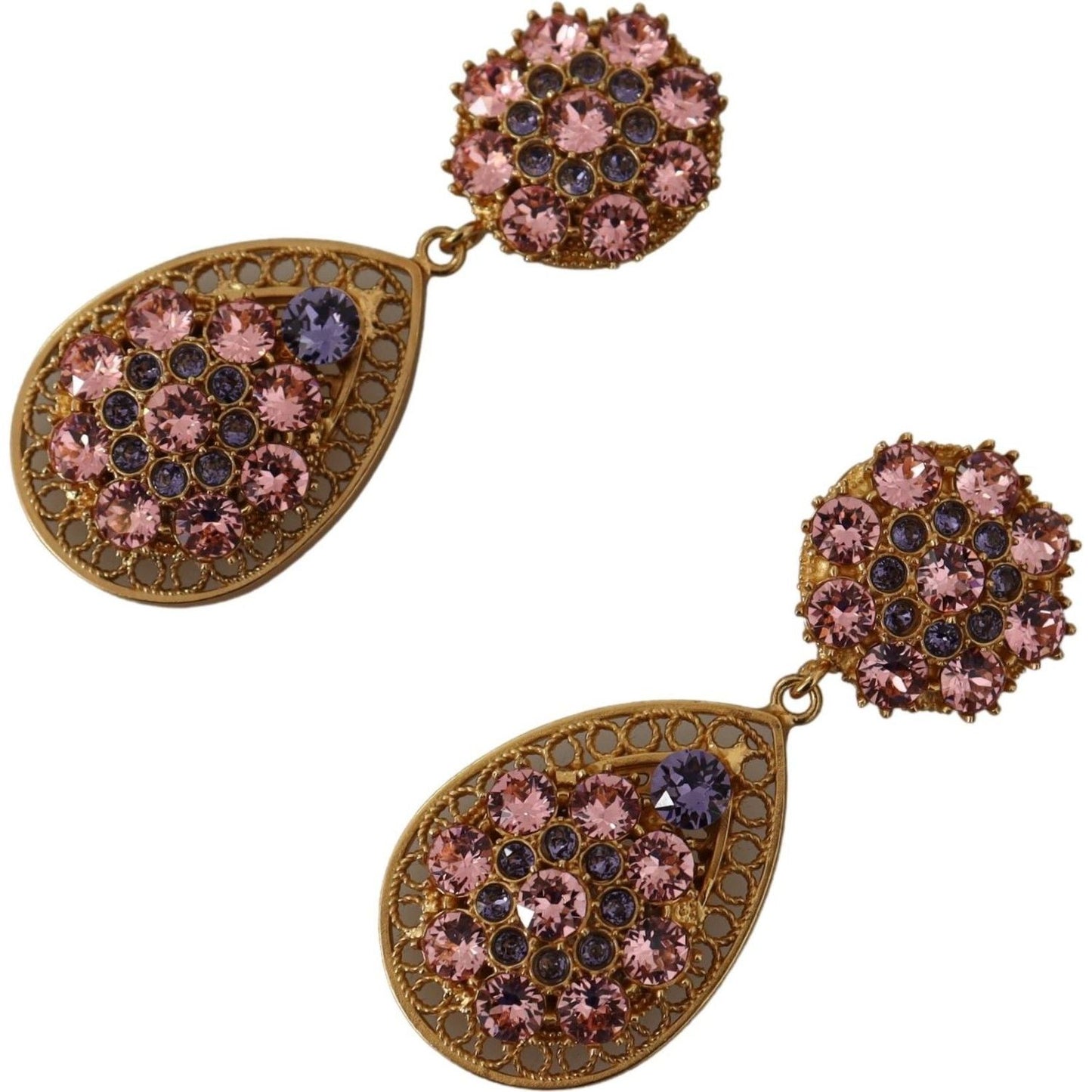 Dolce & Gabbana Baroque Multicolor Crystal Dangle Earrings Dolce & Gabbana