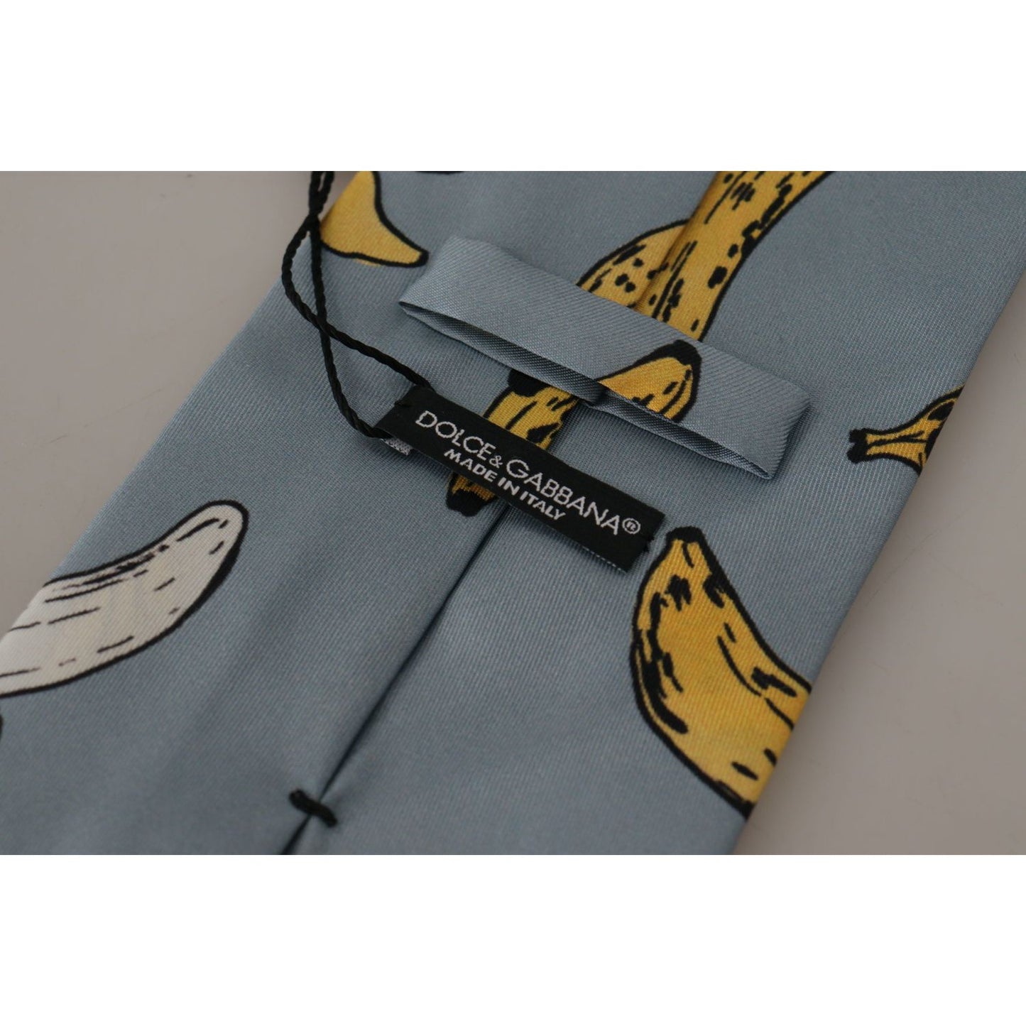 Dolce & Gabbana Elegant Blue Banana Print Silk Tie Dolce & Gabbana