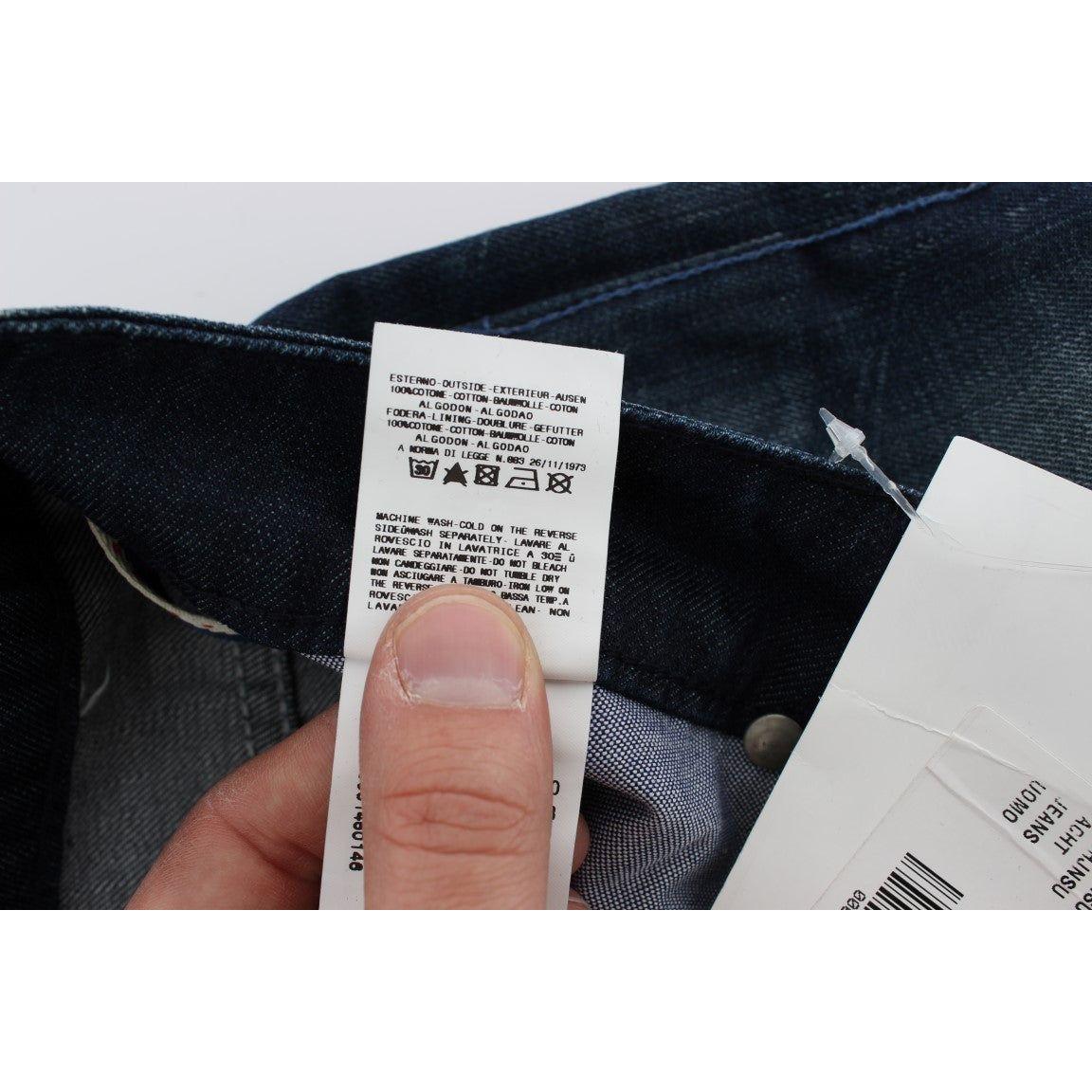 Acht Blue Wash Cotton Denim Slim Fit Jeans