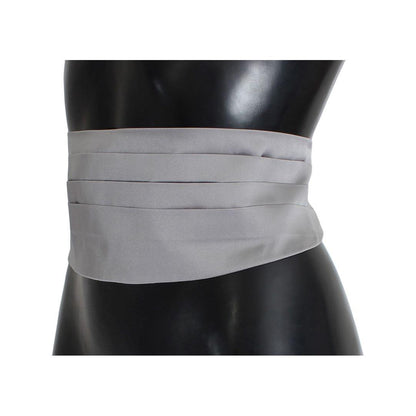 Dolce & Gabbana Gray Waist Belt Silk Cummerbund