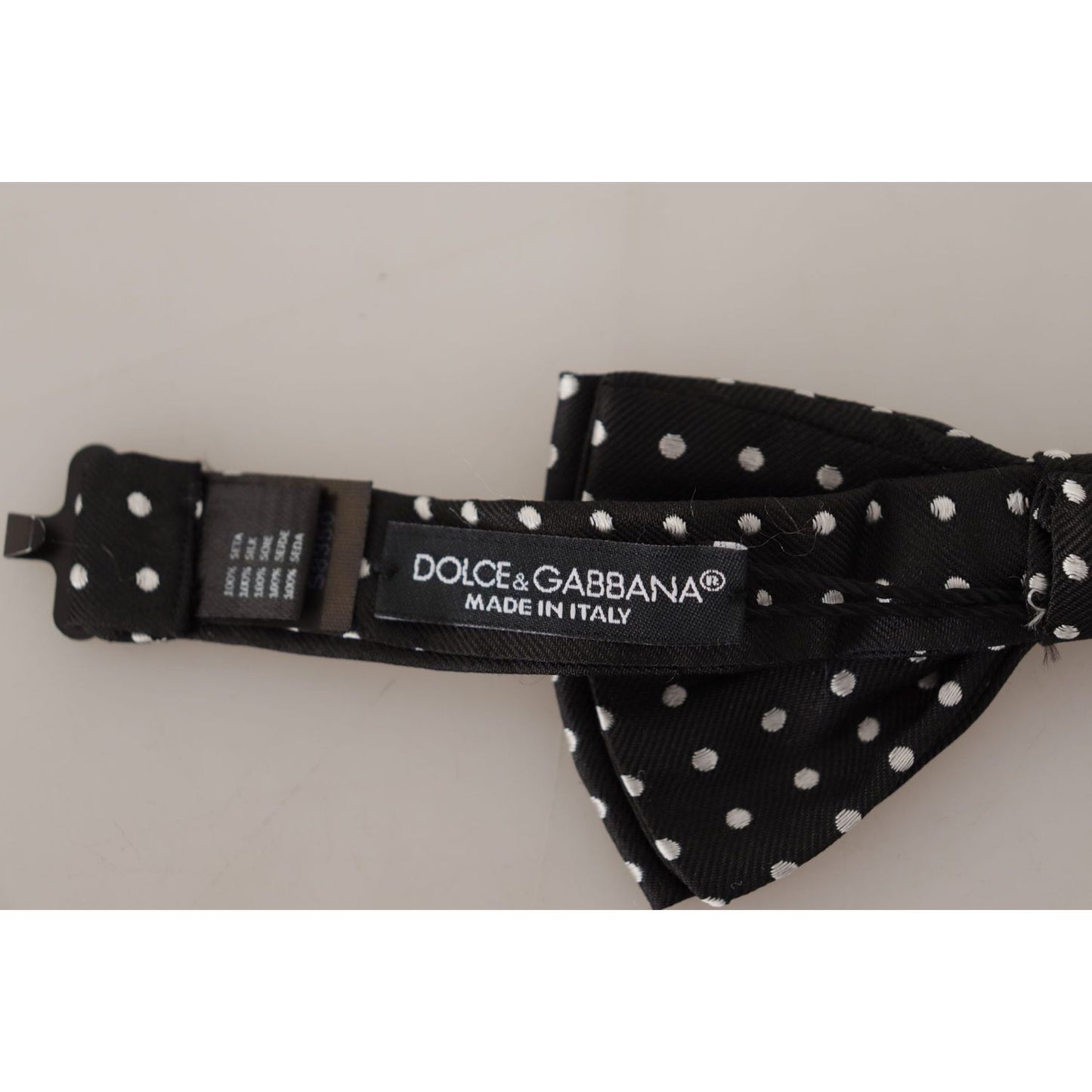 Dolce & Gabbana Elegant Black and White Polka Dot Silk Bow Tie Dolce & Gabbana