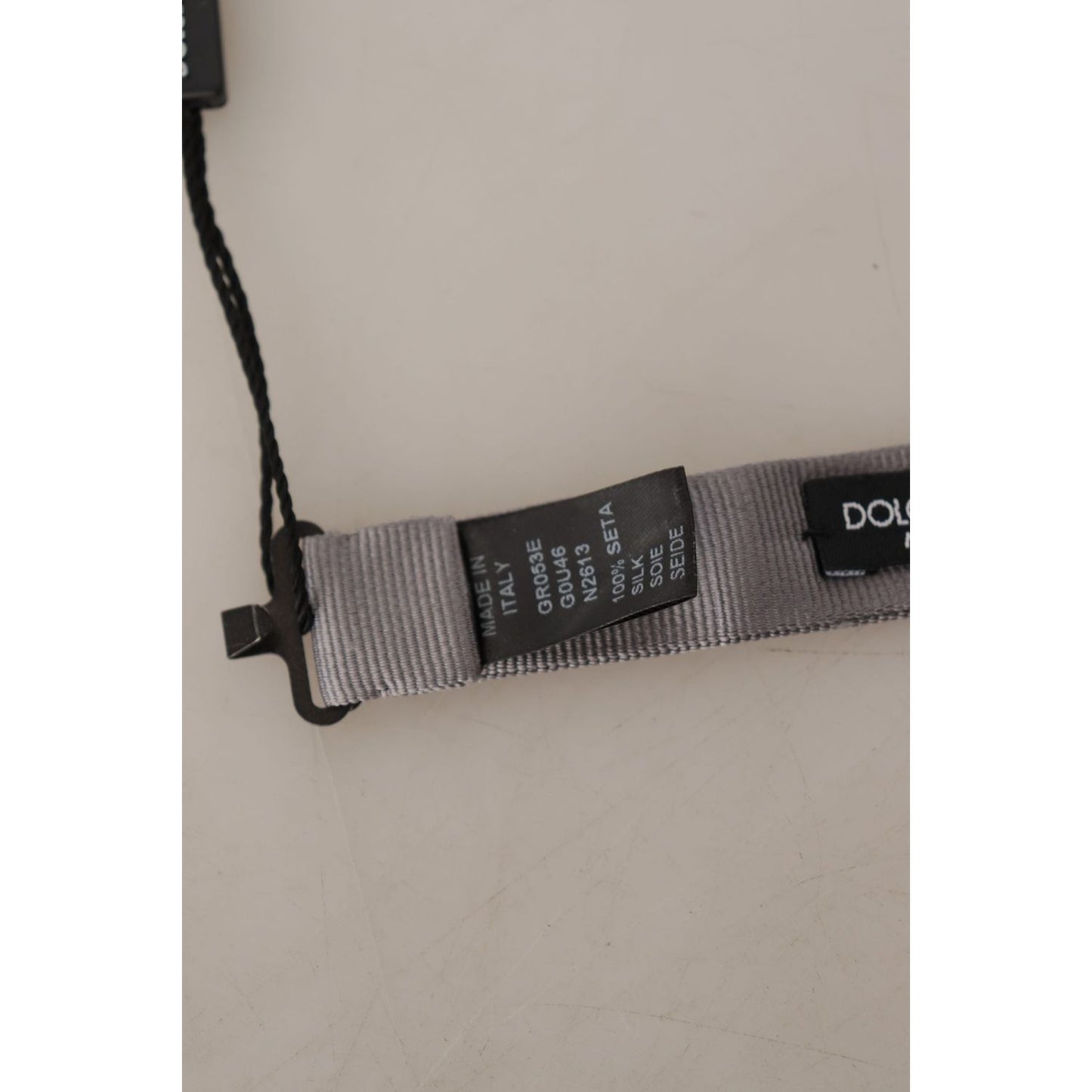 Dolce & Gabbana Gray 100% Silk Adjustable Neck Papillon Tie