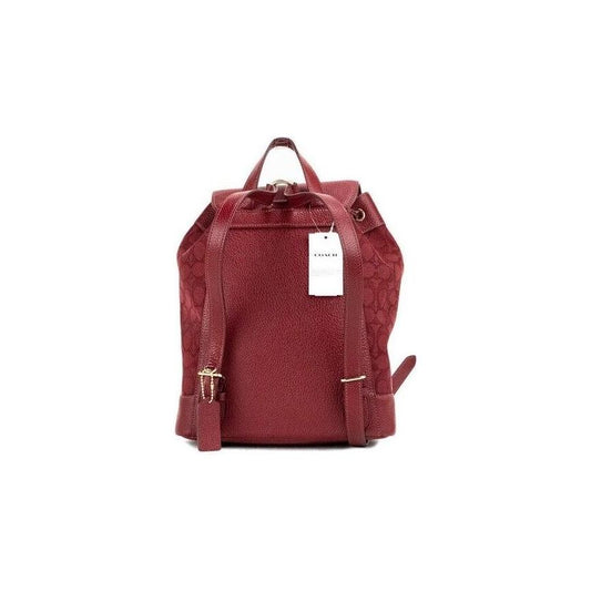 COACH Dempsey Red Apple Signature Jacquard Canvas Logo Patch Backpack COACH