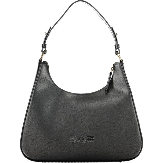 La Martina Black Leather Women Handbag La Martina