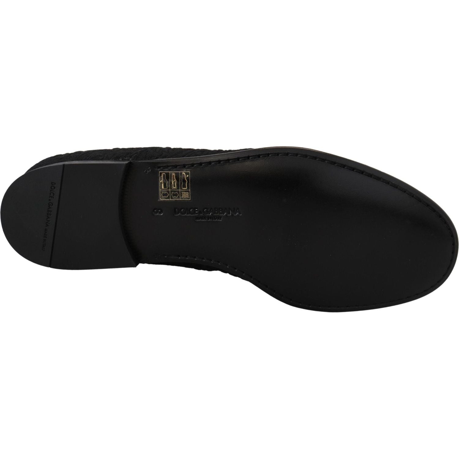 Dolce & Gabbana Black Floral Jacquard Slippers Loafers Shoes