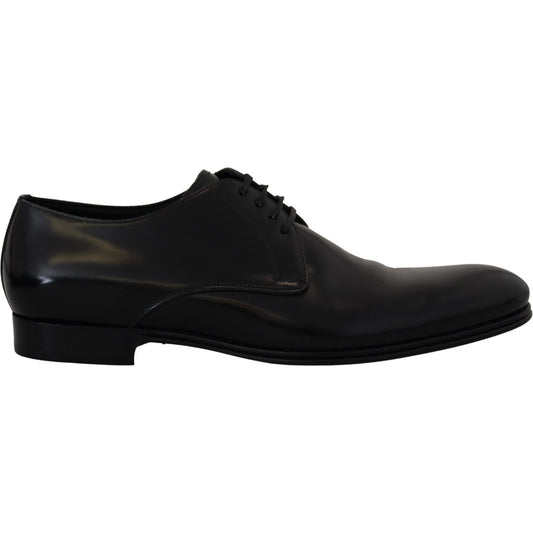 Dolce & Gabbana Elegant Black Leather Derby Shoes Dolce & Gabbana