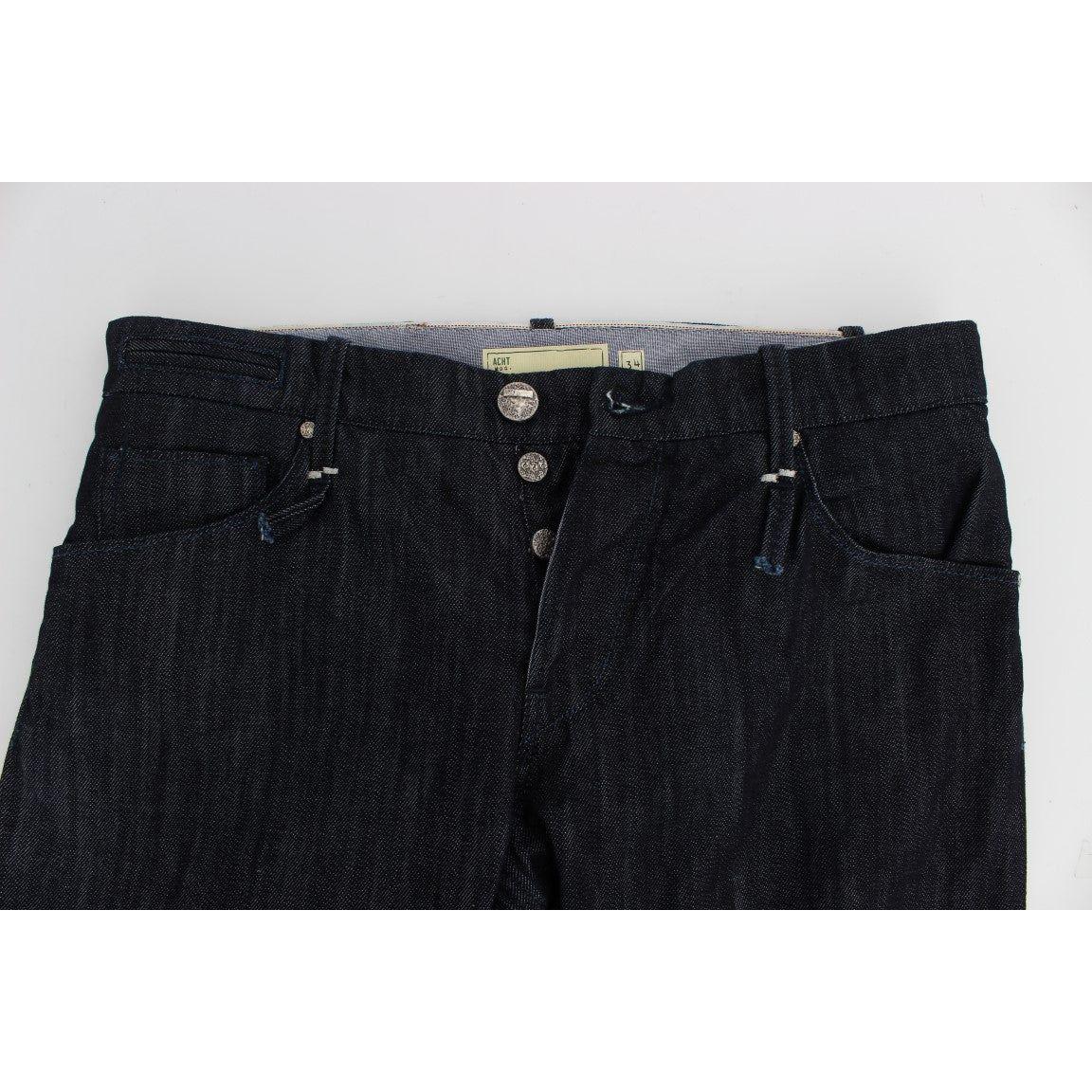 Acht Blue Cotton Regular Straight Fit Jeans Jeans & Pants